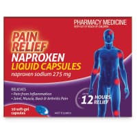 Pain Relief Naproxen Liquid Capsules 10 Pack