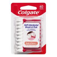Colgate Soft Interdental Brush And Pick 40 Pack With Travel Case
