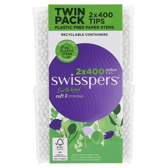 Shop Swisspers Cotton Tips Paper Stems 2x400 Pack Online