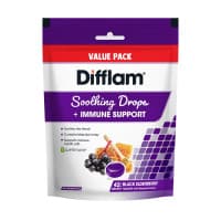 Difflam Soothing Throat Drops Plus Immune Support Black Elderberry Flavour Value Pack 42 Drops