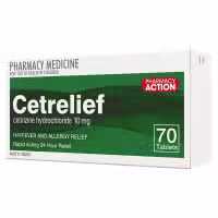 Pharmacy Action Cetrelief 10mg 70 Tablets