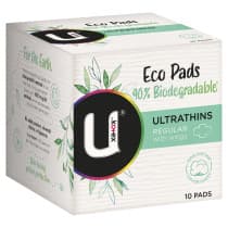 U by Kotex Eco Ultrathin Pads Regular with Wings 10 Pack