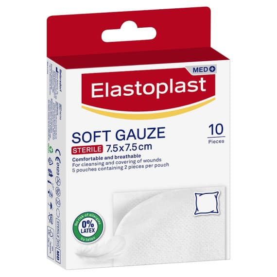 Elastoplast Soft Gauze 7.5x7.5 cm 10 Pieces
