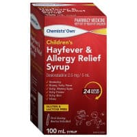 Chemists Own Childrens Hayfever And Allergy Relief Syrup 100ml