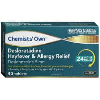 Chemists Own Desloratadine Hayfever and Allergy Relief 40 Tablets