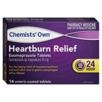 Chemists Own Heartburn Relief Esomeprazole Tablets 20mg 14