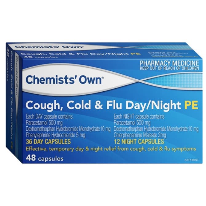 Shop Chemists Own Cough Cold and Flu Day and Night PE 48 Capsules Online