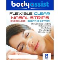 Bodyassist Flexible Clear Nasal Strips Large 30 Pack