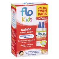 FLO Kids Saline Nasal Spray Twin Pack 2x15ml