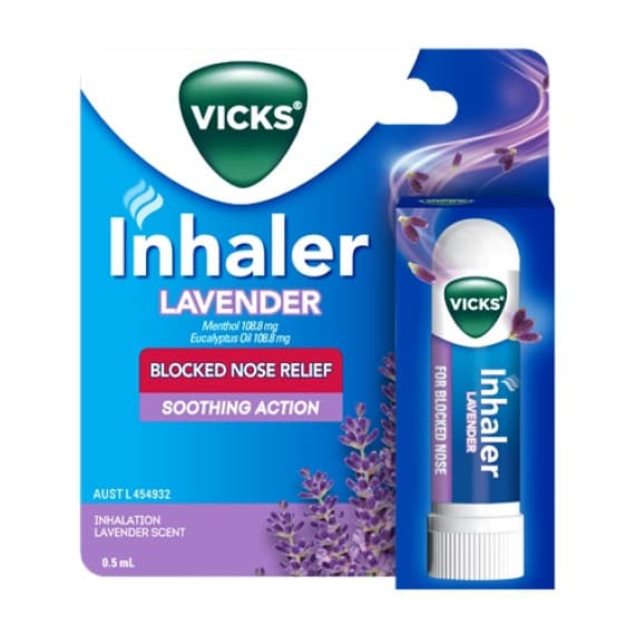 Vicks Inhaler Lavender nasal relief stick 0.5ml - Chemist Australia