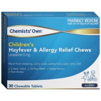 Chemists Own Childrens Hayfever and Allergy Relief Chews 30 Tablets