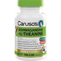 Carusos Ashwagandha Plus L Theanine Tablets 60 