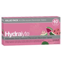 Hydralyte Watermelon Burst Effervescent Electrolyte 40 Tablets