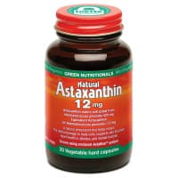 Green Nutritionals Natural Astaxanthin 12mg  Double Strength 20 Capsules
