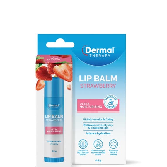 Buy Dermal Therapy Lip Balm Strawberry 4.8g Online Chemist Australia