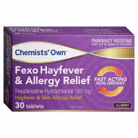 Chemists Own Fexo Hayfever and Allergy Relief 180mg Tablets 30
