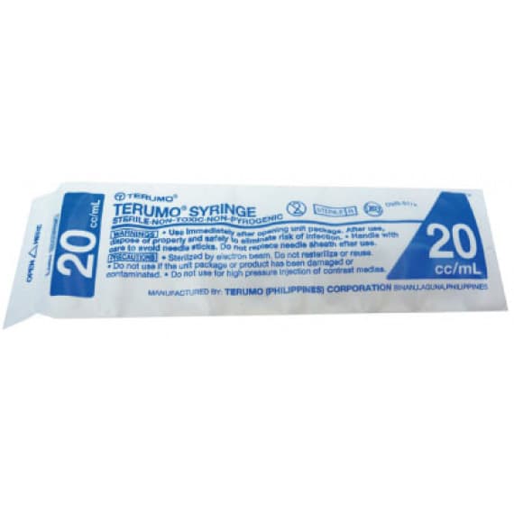 Terumo Syringe 20ml E/S (SS+20ES) (Single or BX100)