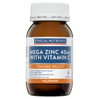 Ethical Nutrients Mega Zinc 40mg With Vitamin C Raspberry 95g