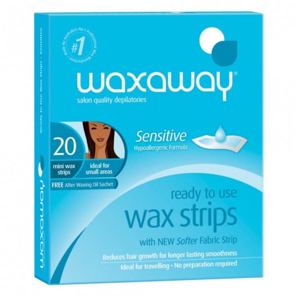 Buy Waxaway Ready to Use Wax Strips Sensitive Mini 20 Pack Online