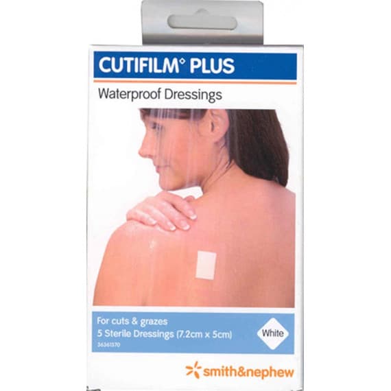 Buy Cutifilm Plus Waterproof Dressings White 7.2cm x 5cm 5 Pack Online Chemist Australia