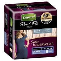 Depend Underwear Super Female Large 8 Pack