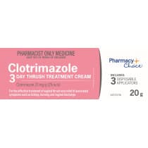 Pharmacy Choice Clotrimazole Thrush Cream 3 Day Treatment 20g (S3)