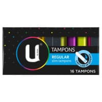 U By Kotex Regular Tampons 16 Pack