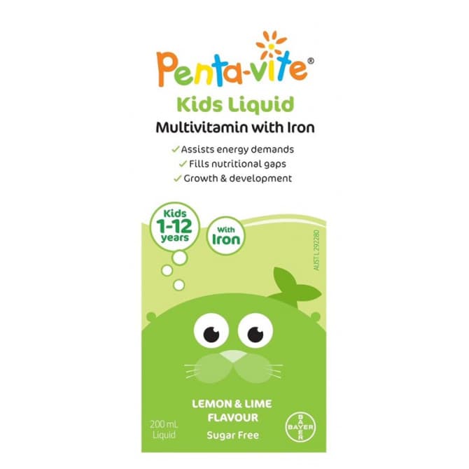 Buy Pentavite Multivitamin With Iron Oral Liquid Kids 200ml Online