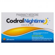 Codral PE Nightime Cold & Flu 24 Tablets