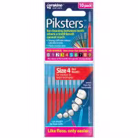 Piksters Size 4 Red 10 Pack