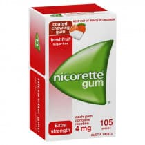 Nicorette Nicotine Gum Fresh Fruit 4mg 105 Pieces