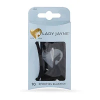 Lady Jayne Black Super Hold Thick Elastics 10 Pack