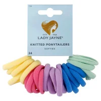 Lady Jayne Pastel Soft Knitted Ponytailers 24 Pack