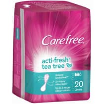 Carefree Acti Fresh Tea Tree Liners 20 Pack