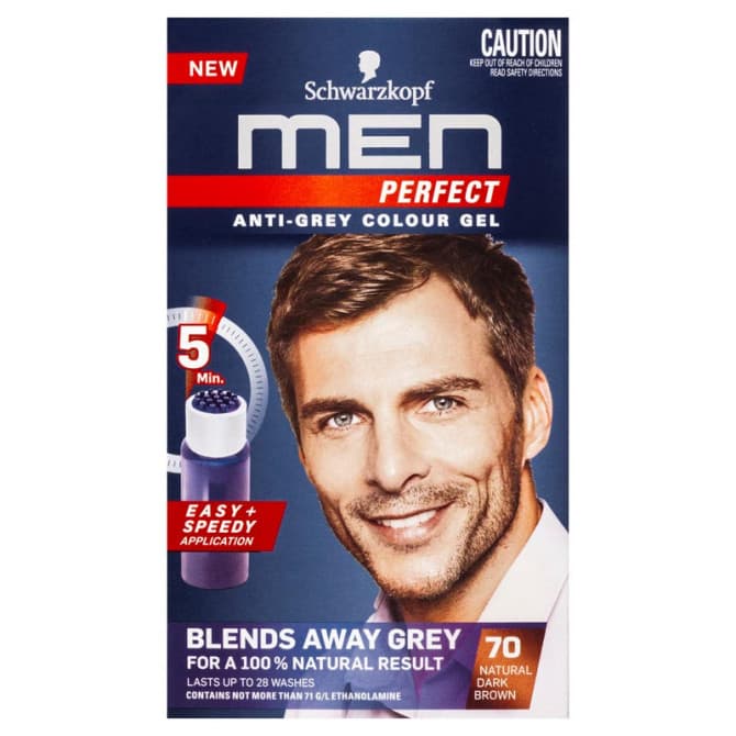 Shop Schwarzkopf Men Perfect AntiGrey Colour Gel 70 Natural Dark Brown