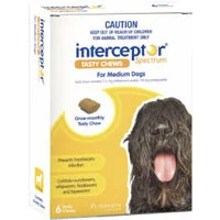 Interceptor Spectrum Yellow For Medium Dogs Tasty Chews Pack 6