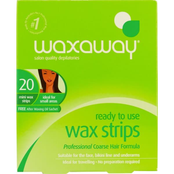 Buy Waxaway Ready to Use Wax Strips Mini 20 Pack Online Chemist Australia