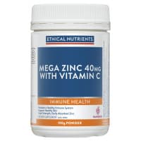 Ethical Nutrients Mega Zinc 40mg With Vitamin C Raspberry 190g