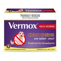 Vermox Choc Chews 6 Tablets