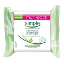 Simple Kind to Skin Cleansing Facial Wipes Value Pack (2 x 25 Wipes)