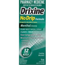 Drixine Menthol No Drip Nasal Spray 15ml