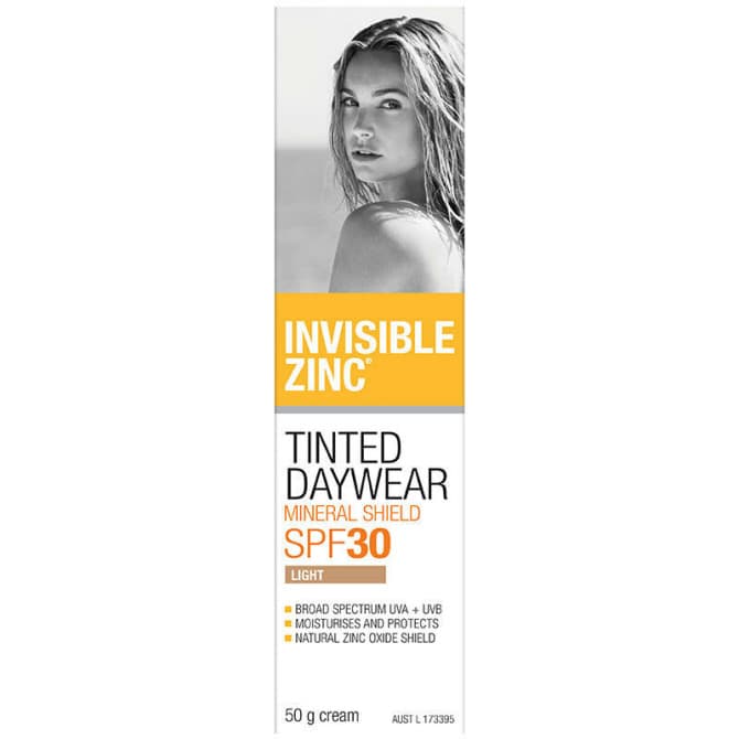 Buy Invisible Zinc Tinted Daywear Light Sunscreen SPF30+ 50g Online Chemist Australia
