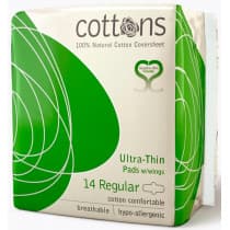 Cottons Ultra Thin Pads With Wings Regular 14 Pack