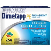 Dimetapp PE Day & Night Cough Cold & Flu 24 Liquid Capsules