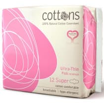 Cottons Ultra Thin Pads With Wings Super 12 Pack