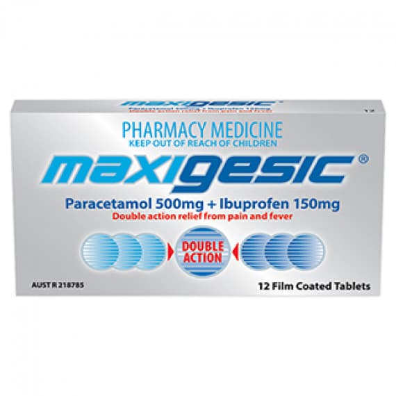 Maxigesic Paracetamol 500mg Ibuprofen 150mg 12 Tablets
