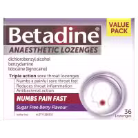 Betadine Anaesthetic Lozenges Berry 36 Pack