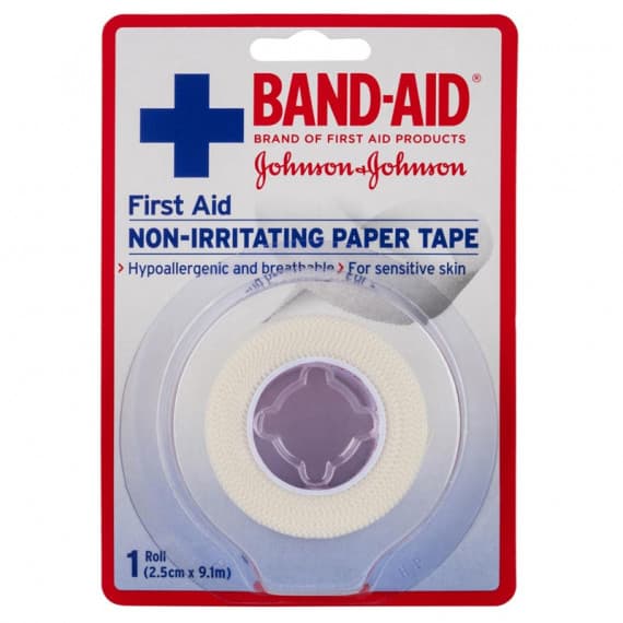 Buy Band Aid First Aid Non Irritating Paper Tape 9.1m Online Chemist Australia
