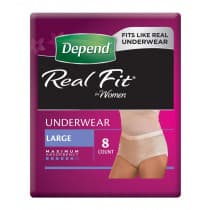 Depend Realfit Underwear For Women Large 8 Pack