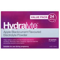 Hydralyte Electrolyte Powder Apple Blackcurrant 24 x 4.9g Sachets
